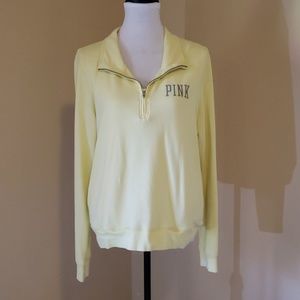 VS PINK yellow track style sweatshirt